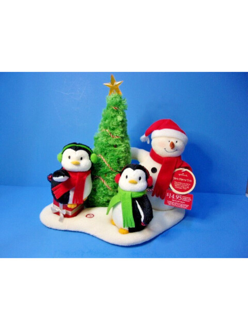 Hallmark Very Merry Trio Jingle Pals Plush Snowman & Penguins Singing Lights